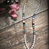 Multi Color Stone And Pearl Tassel Necklace - TheBrownEyedGirl Boutique