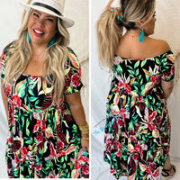 Maui Multi Color Tropical Print Dress | TheBrownEyedGirl Boutique