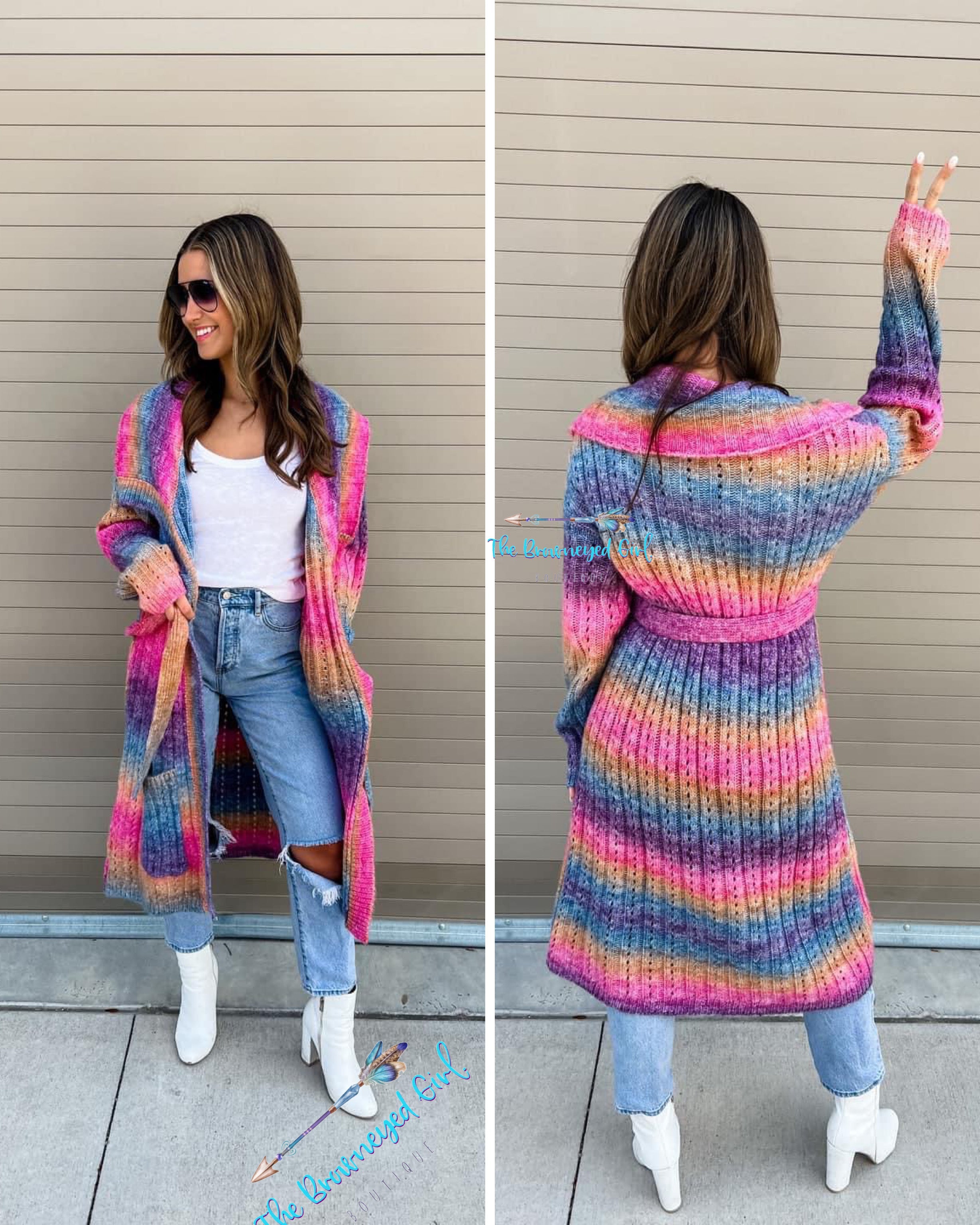 Colorful on sale duster cardigan