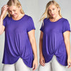 Violet Day Trip Side Knot Top Plus - TheBrownEyedGirl Boutique