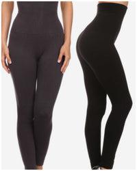 Yelete Live In High Waisted High Compression Tummy Control Leggings Plus - TheBrownEyedGirl Boutique