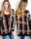 Lets Fall Cozy Up Plaid  Sweater Cardigan - TheBrownEyedGirl Boutique
