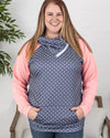 Pink Dot Zip Cowl SweatShirt | TheBrownEyedGirl Boutique
