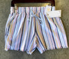 Rainbow Striped Side Pocket Shorts Women's