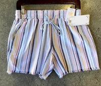 Rainbow Striped Side Pocket Shorts Women's