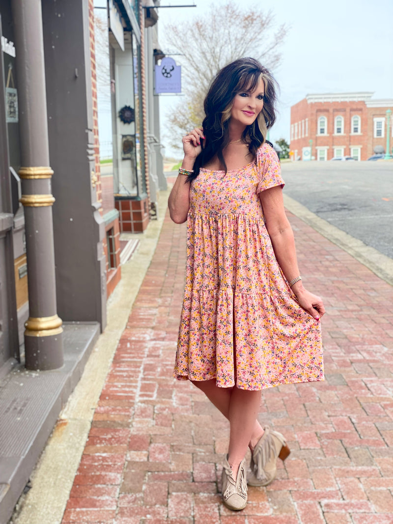 We Fell In Love Floral Dress Pink/White | TheBrownEyedGirl Boutique