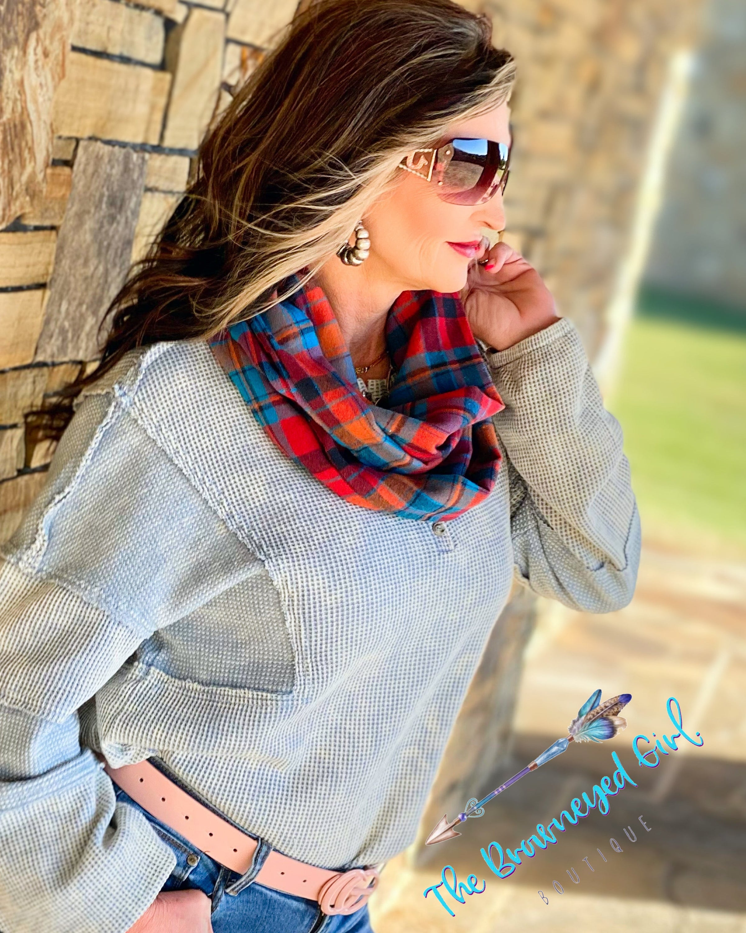 Arya Multi Color Plaid Scarf | TheBrownEyedGirl Boutique
