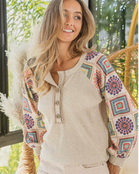 It's All In The Sleeves Aztec | TheBrownEyedGirl Boutique
