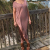 Dusty Rose Mineral Washed Side Knot Dress - TheBrownEyedGirl Boutique