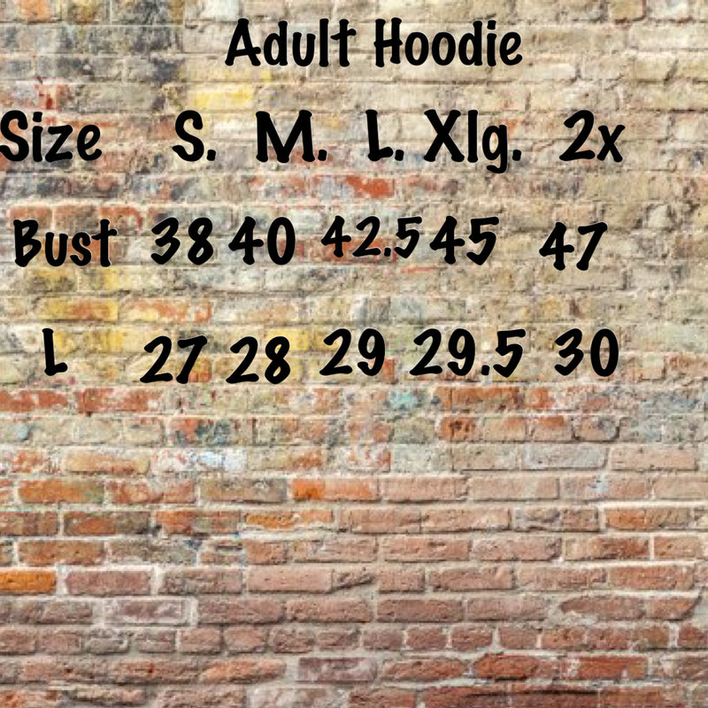 Size Chart For Tie-Dye Hoodie
