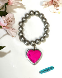 Put A Little Love In Your Heart Bracelet Red/Pink | TheBrownEyedGirl Boutique