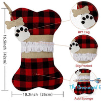 Doggie Christmas Stocking Buffalo Plaid