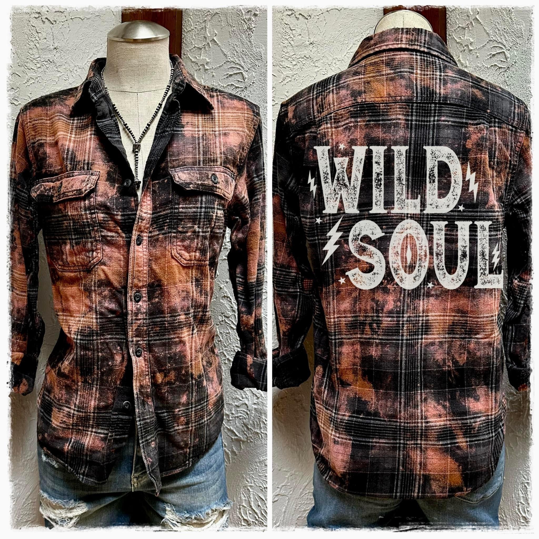 Hand Distressed Wild Soul Flannel | TheBrownEyedGirl Boutique
