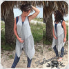 Urban Style Asymeterical Grey Fringed Vest/Cardigan - TheBrownEyedGirl Boutique