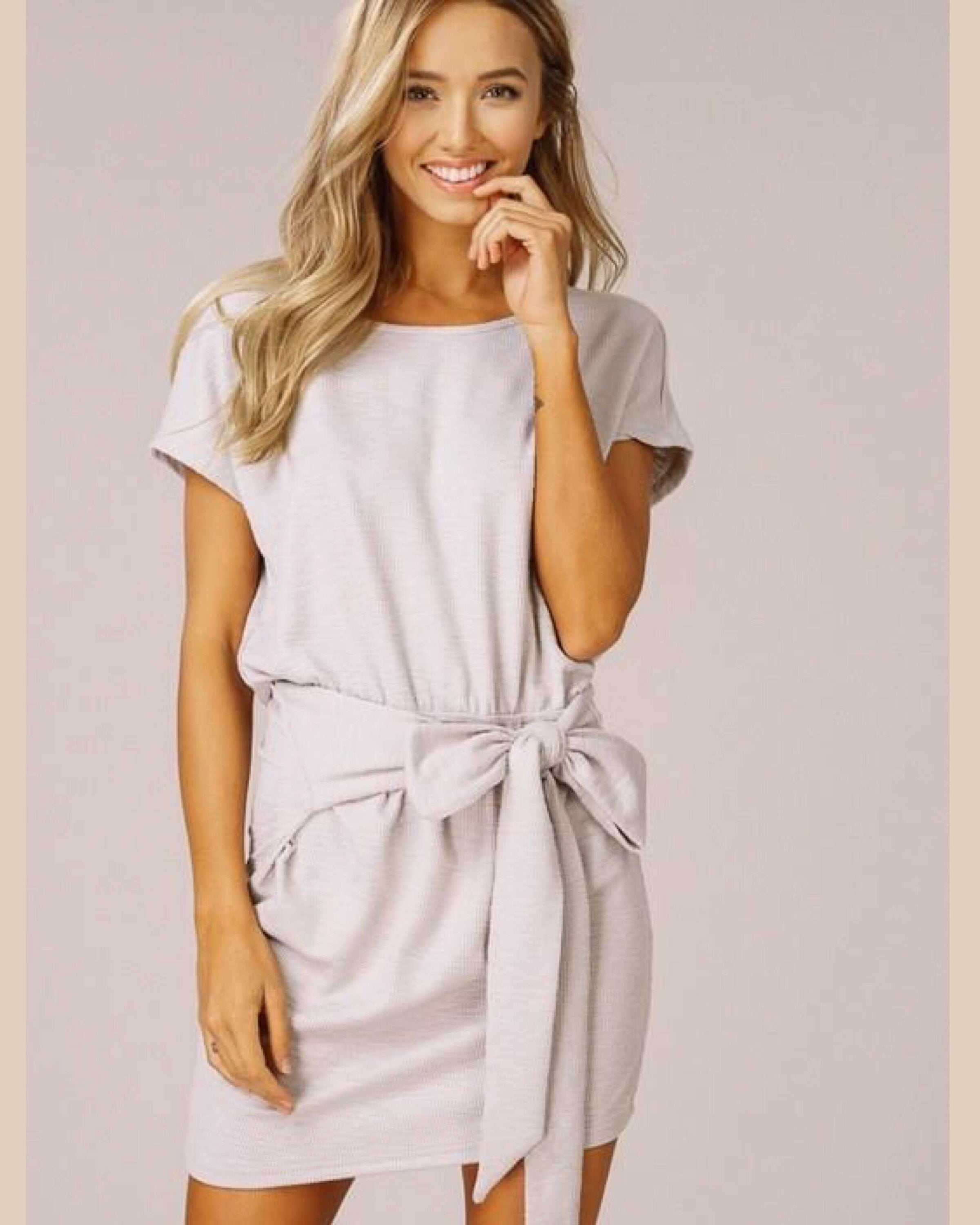 Chloe Ribbed Knit Wrap Dress - TheBrownEyedGirl Boutique