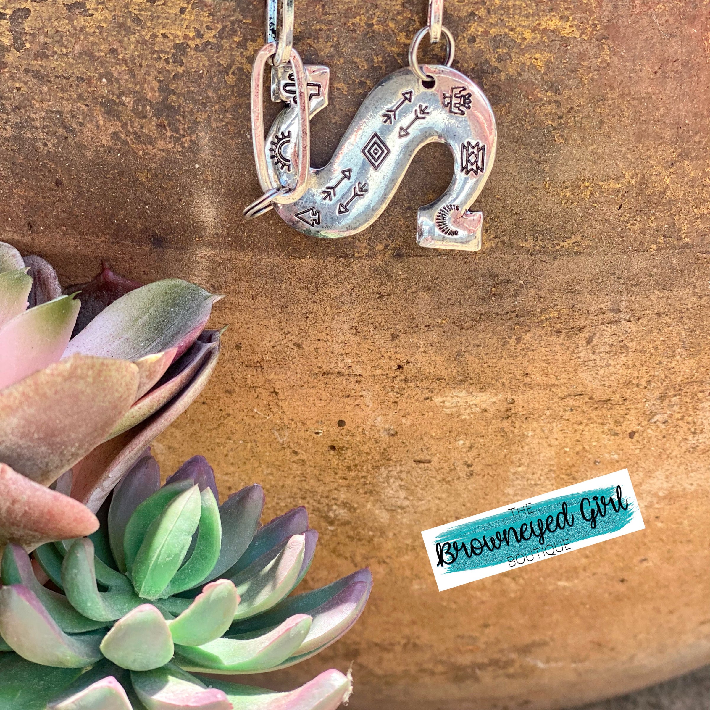 Initial Hand Stamped Necklace Pewter | TheBrownEyedGirl Boutique