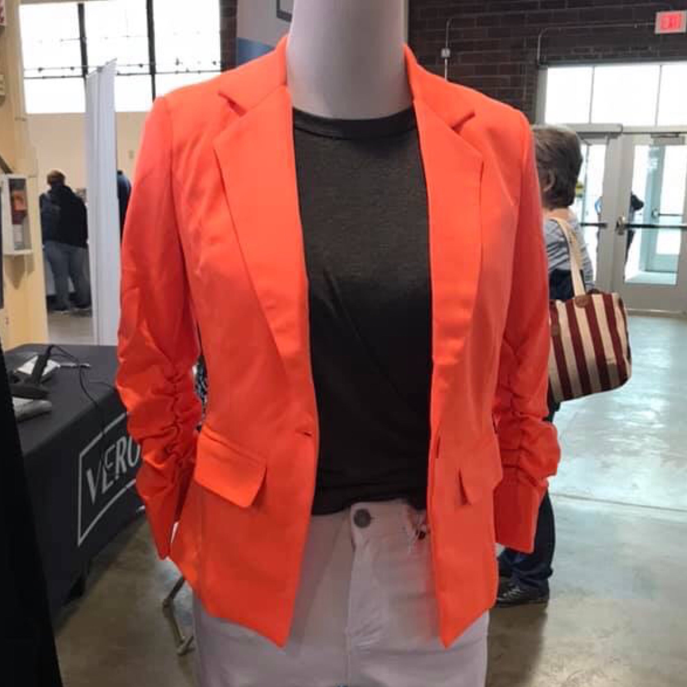 Neon Orange Give Me Ruched Short Blazer - TheBrownEyedGirl Boutique