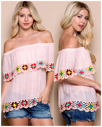 White Beach Baby Crochet Off The Shoulder Top - TheBrownEyedGirl Boutique