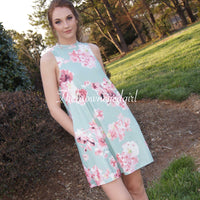 All In My Dreams Floral Dress/ Mint - TheBrownEyedGirl Boutique